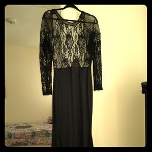 SEE THROUGH LACE BLACK DRESS